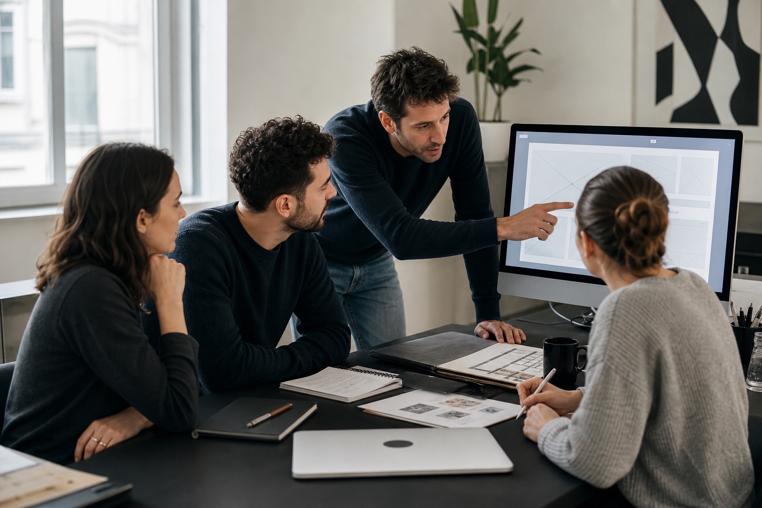 Des membres de WebFitYou collaborent sur la conception d’une interface