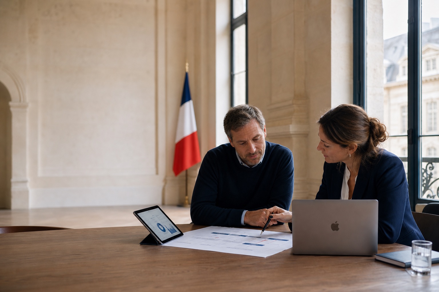 Accompagnement d’une entreprise française dans sa transformation numérique, dans un cadre institutionnel avec le drapeau français