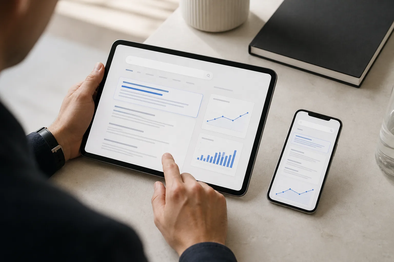 Suivi des positions Google et du trafic organique sur tablette et mobile
